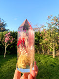 Resin Crystal Floral Tower